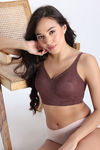Zivame Freeform Padded Non Wired Full Coverage Lace Bra - Chocolate Fondant — thumbnail 5